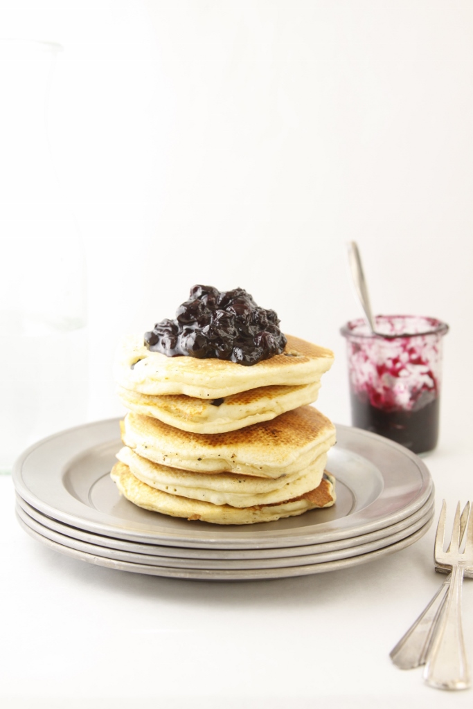 Ricotta Pancakes with Blueberry Compote www.bellalimento.com